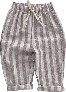 2025 Pantalones de niño Pantalones cortos para niños Unisex Niños Bebé Niña Pantalones minimalistas a rayas Pantalones diarios con cintura elástica
