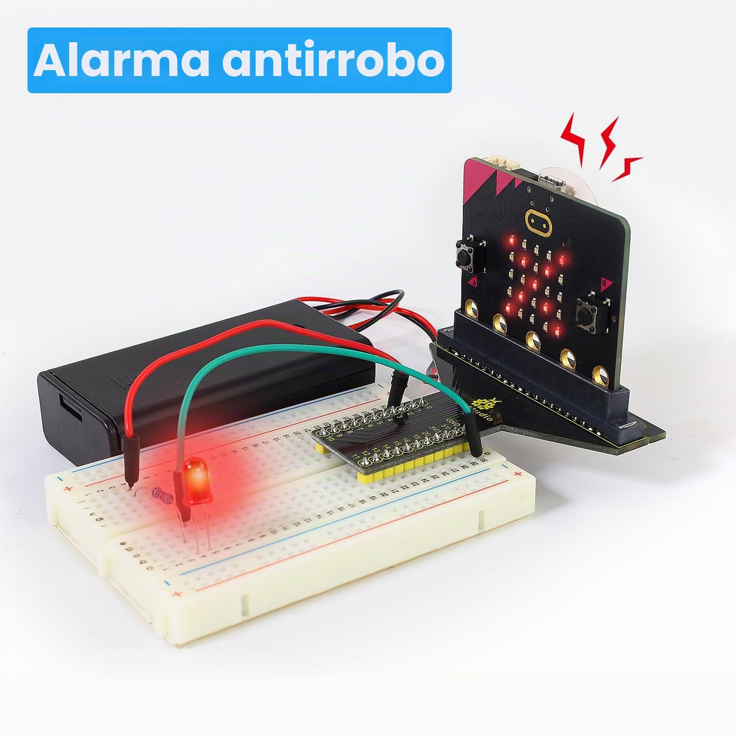 KEYESTUDIO BBC Microbit Starter Kit Sensor Module Kit with Micorobit V2 (Include) with MakeBlocks and Python Code, Detailed Online Tutorial, Example Projects