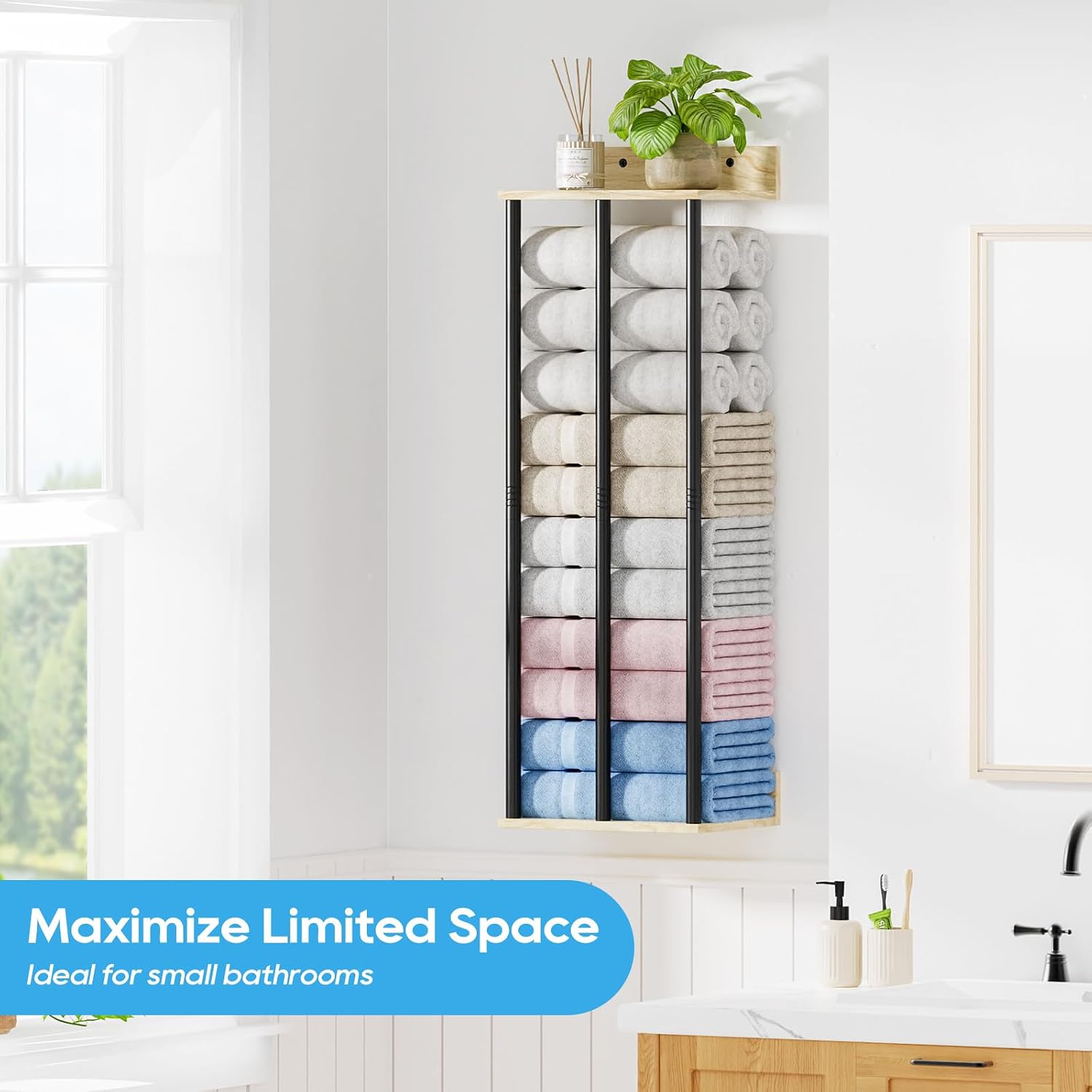 Towel Racks for Bathroom Wall Mounted, 3 Bar Wall Towel Rack
