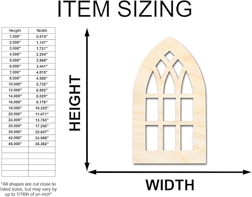 Miniatura 2 de Forma de ventana gótica de madera sin terminar  Recorte artesanal  hasta 24 pulgadas DIY 5 pulgadas  12 pulgadas