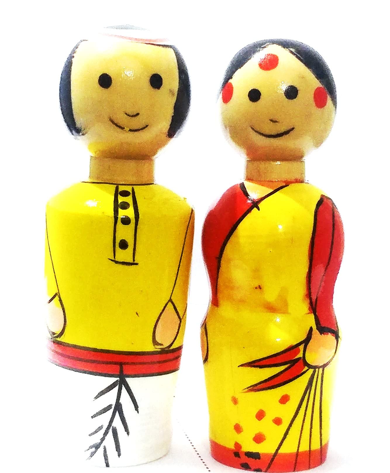 Crafts India® Handcrafted channapatna Wooden Orissa Couple / peg Dolls / Toys, Mr & Mrs. Das - 10 cms (B09KPCWR41) Amazon Price History, Amazon Price Tracker