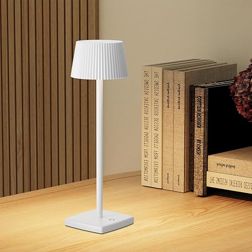 Miniatura 3 de Lámparas de mesa LED inalámbricas, batería recargable de 6000 mAh, lámpara de escritorio impermeable, 3 colores, brillo continuo, luz de mesa