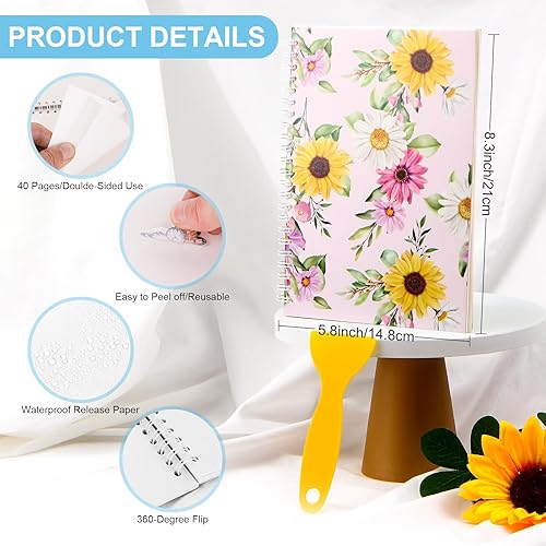 Miniatura 2 de UFU Álbum de calcomanías reutilizables para coleccionar calcomanías en blanco, tamaño A5, con 40 hojas de papel de liberación para coleccionar