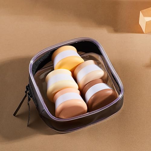 Miniatura 7 de INSFIT Contenedores de viaje para artículos de tocador, tarros de crema de silicona aprobados por la TSA, recipientes de tamaño de viaje con tapas,