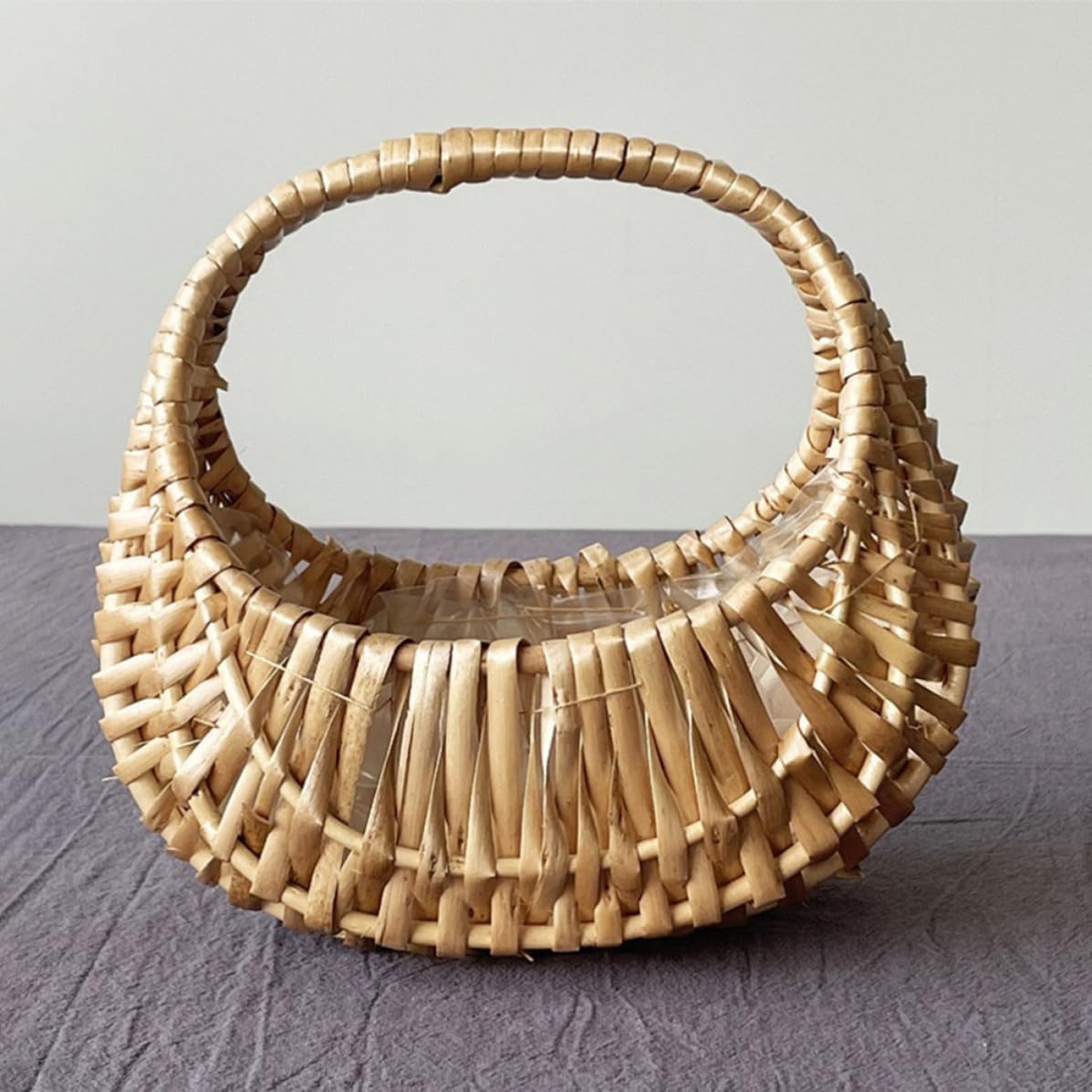 Hand Woven Rattan Flower Girl Basket for Home Office Decor image 5