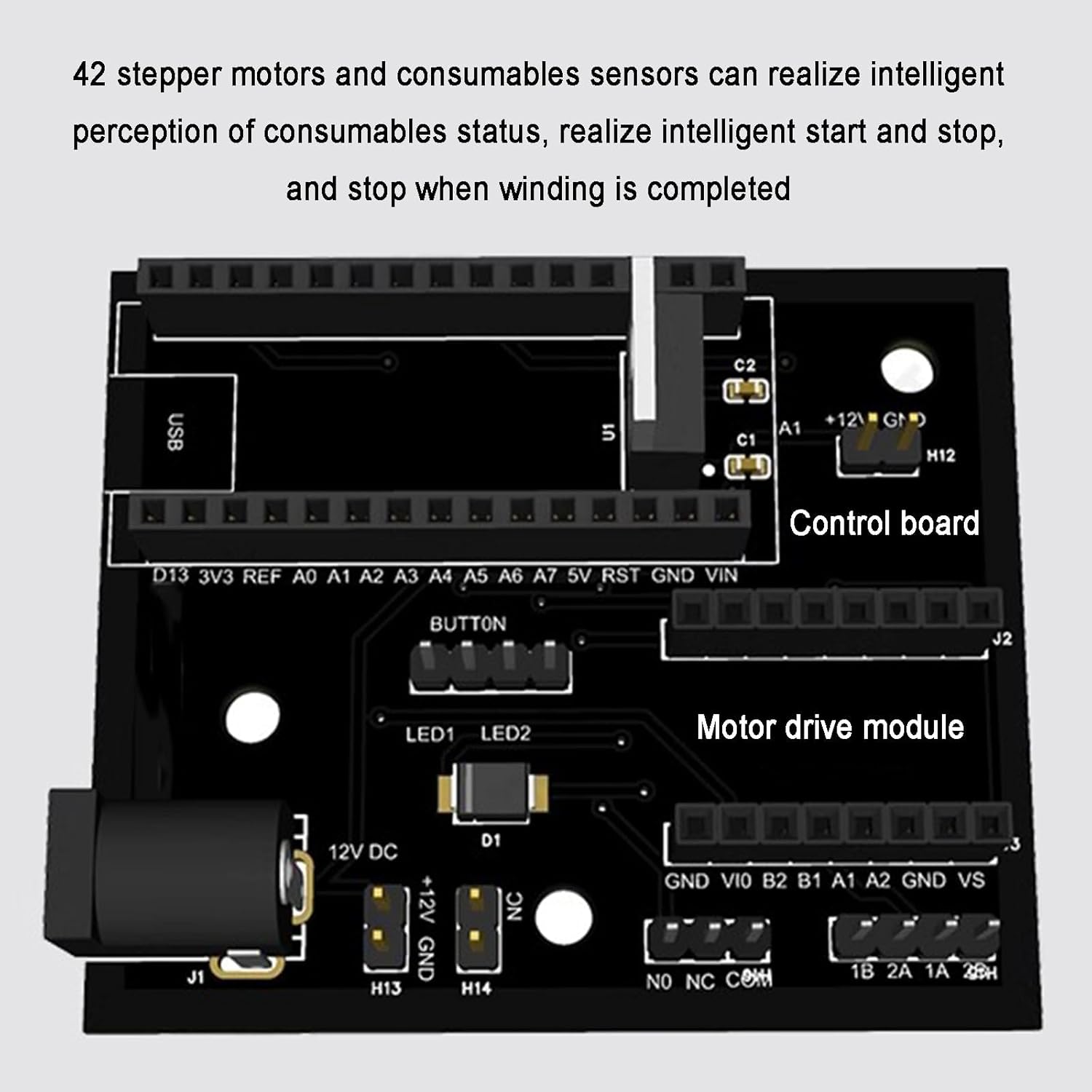 Intelligent Wire Winding Machine, 3D Industrial Filament Respooler with Smart Start and Stop, Welding Thread Winder for 1kg Spools, Wrap Neatly and Reduces Tangling, for 3D Printing Materials