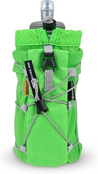 Orange Mud Soft Flask 500ml Handheld Running Flask Lime Green | No-bounce sleeve, adjustable closure, lightweight nylon, road and trail running