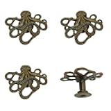 LLDYNW 4 pcs Octopus Drawer Knobs Creative Shape Drawer Knobs Single Hole Pulls Handles for Cupboard Dresser Wardrobe Handles (Bronze)