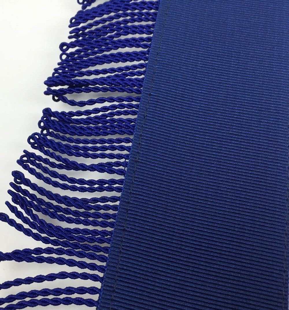 Bricks Masons Master Mason Blue Lodge Apron - White & Navy Blue with Blue Fringe