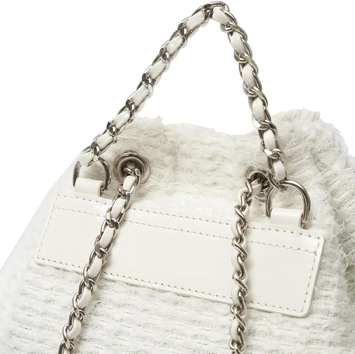 YOXIER Backpack ,Fashionable minimalist backpack - lightweight tweed, cute heart B accessory (white) - Image 5