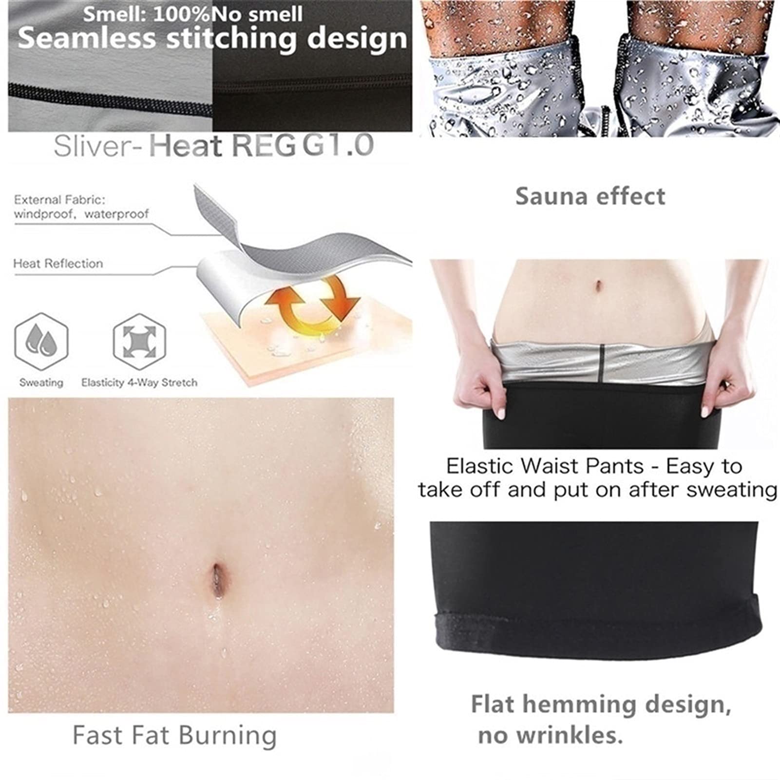 Shorts de Sudation Sauna pour Femmes Perte de Poids Pantalon Minceur Shorts Néoprène Entraînement Body Shaper Entraîneur de Taille Capri Leggings