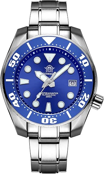 ADDIESDIVE Orologio Subacqueo Blu Automatico Diver 200M NH35A 44.5MM  Luminescente Lunetta Ceramica Vetro Zaffiro Sintetico : Amazon.it: Orologi