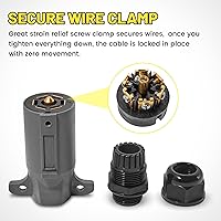 Vista 6 de Oyviny Enchufe de remolque RV de 7 pines con sello impermeable IP68, conector lateral de remolque desmontable de 7 vías redondas estilo RV, enchufe