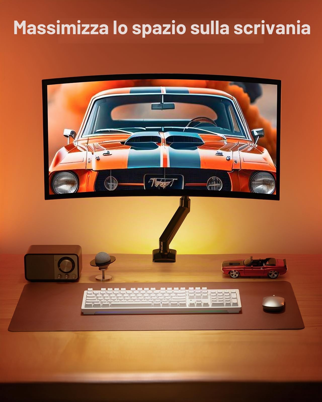 ErGear Supporto per Monitor per Schermi da 13-34 Pollici, Braccio per Monitor regolabile, Supporta fino a 10 kg, supporto girevole per scrivania, compatibile con Vesa 75 e 100 mm