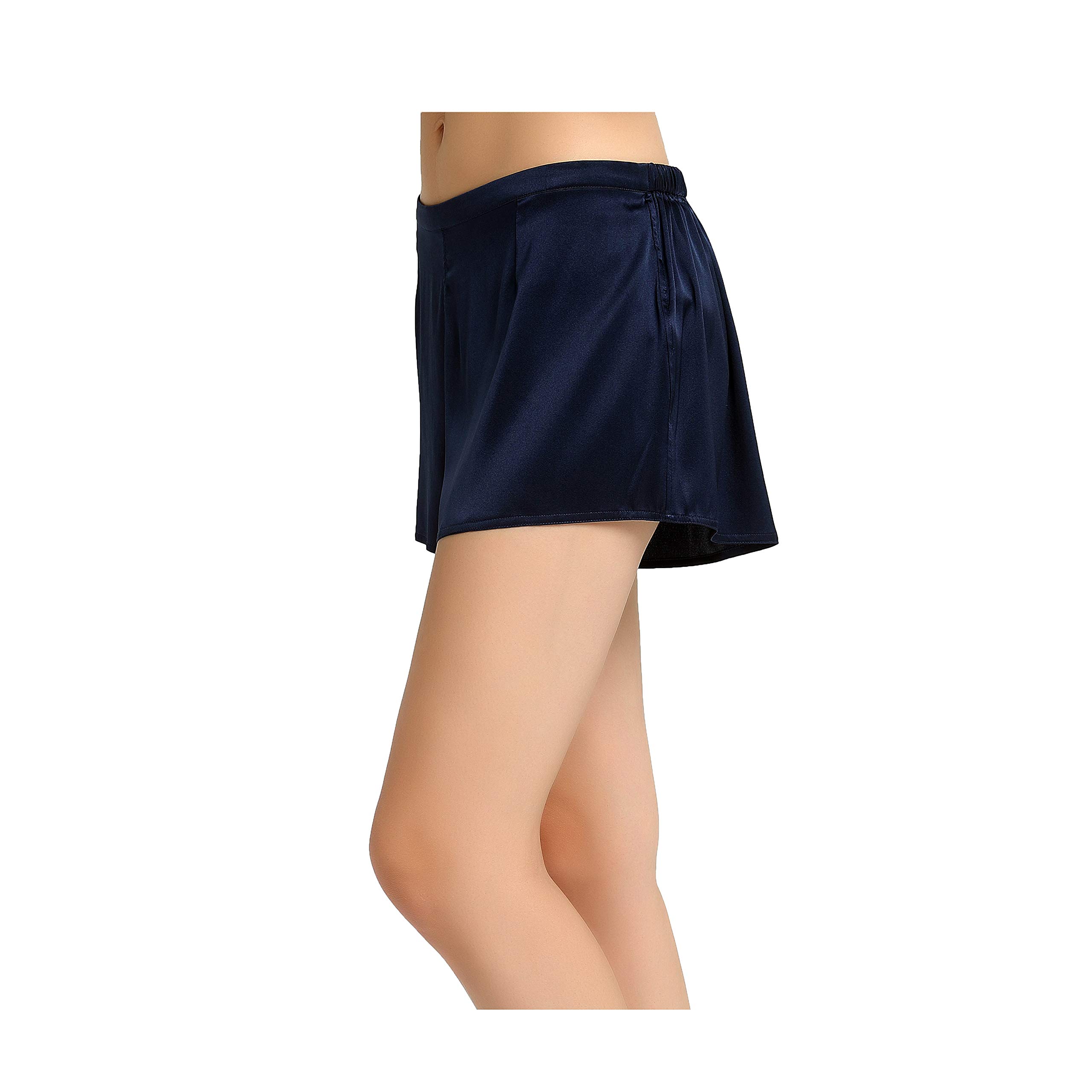 Jasmine Silk Lady's Classic Silk French Knickers boxers Navy (Medium)