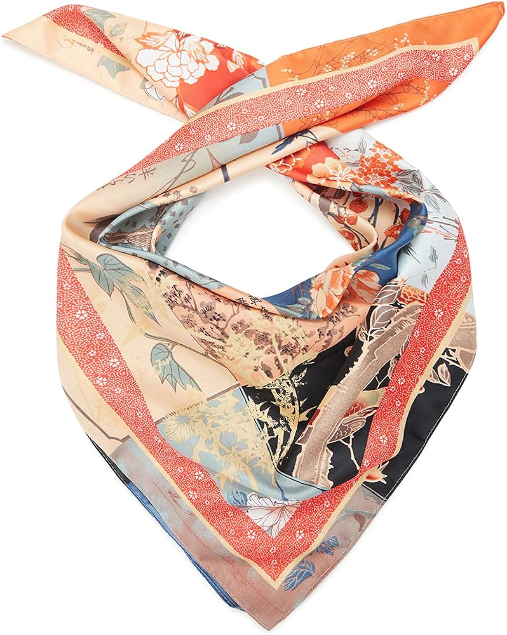 Desigual Women's Fabric Squared Foulard, Orange, U at  Women’s Clothing store