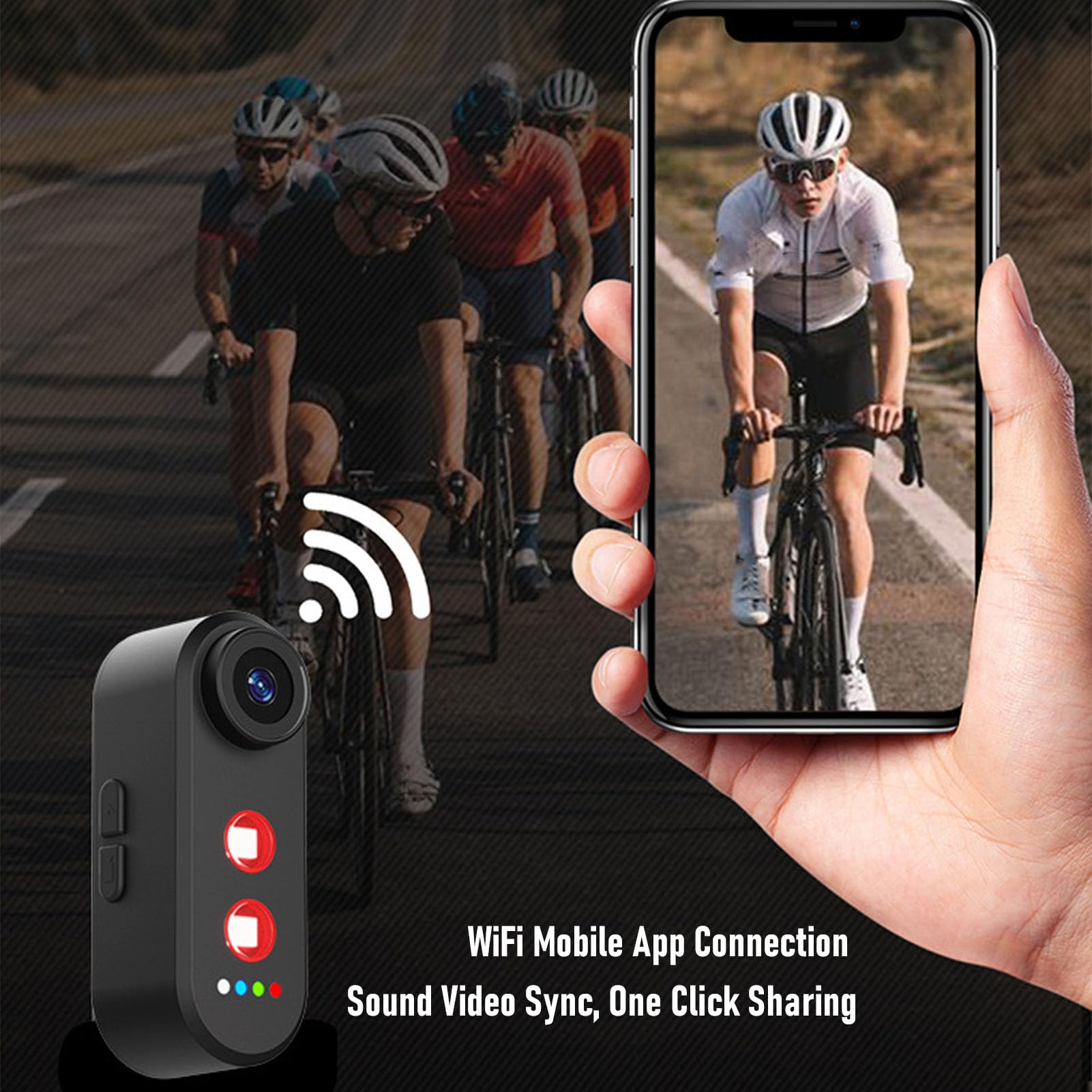 Telecamera per Bicicletta con Fanale Posteriore, Telecamera Posteriore 1080P con Fanale del Freno, Grandangolo 140°, Registratore Ciclistico Impermeabile