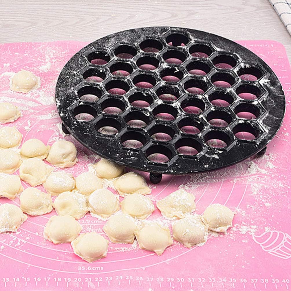 Cabilock 37holes Dumpling Maker Mold Zinc Alloy Kitchen Tool for Fast Dumpling Making for Home and Restaurant Use Compact Design for Easy Storage Black