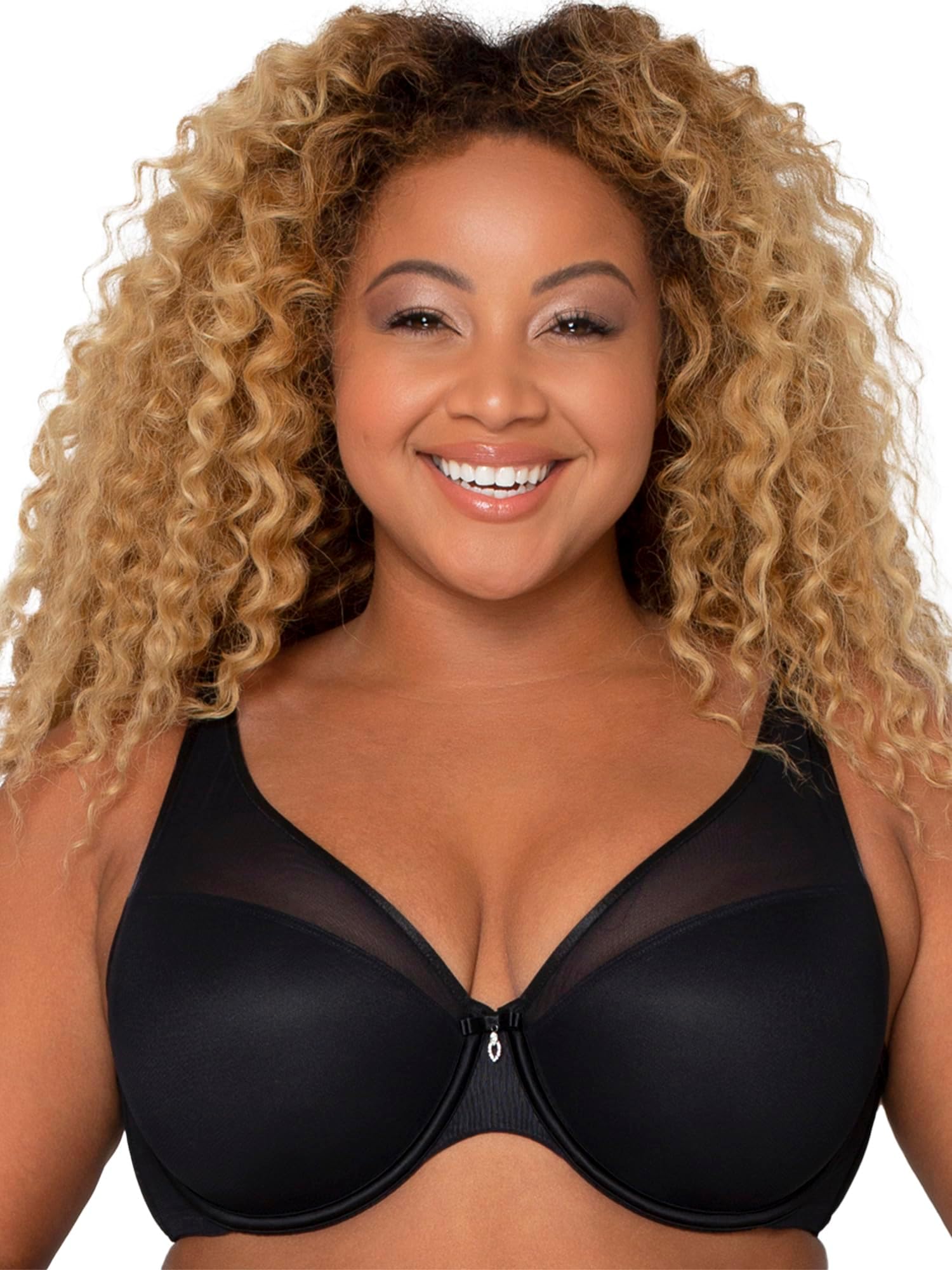 Women's Sexy Sheer Mesh Plus Size Plunge T Shirt Bra