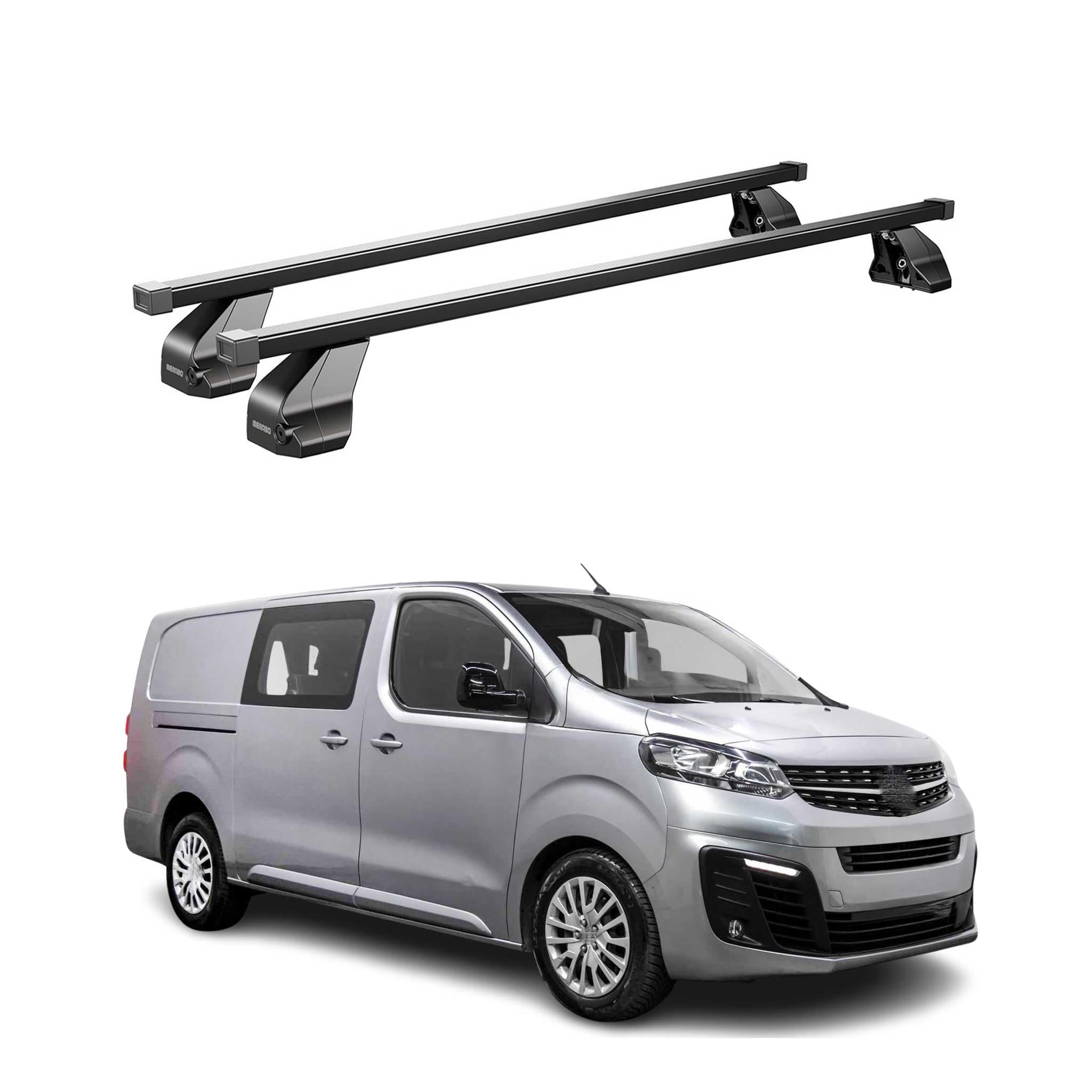 OMAC Barre trasversali in acciaio per Opel Combo E 2019-2026 - Antifurto Incluso - Testate City Crash - DIN 75302:2019 - ISO/passo 11154:2006 - Carico massimo 75 kg Nero