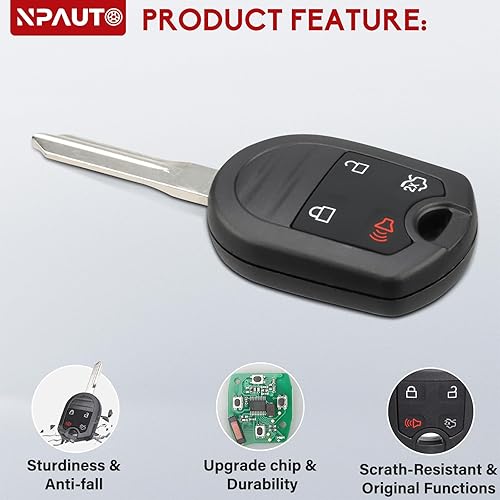 Miniatura 2 de NPAUTO Llavero de repuesto para Ford Expedition Mustang Escape Fusion Edge Taurus Explorer 2003-2017, Mercury Sable, Lincoln Navigator y más,