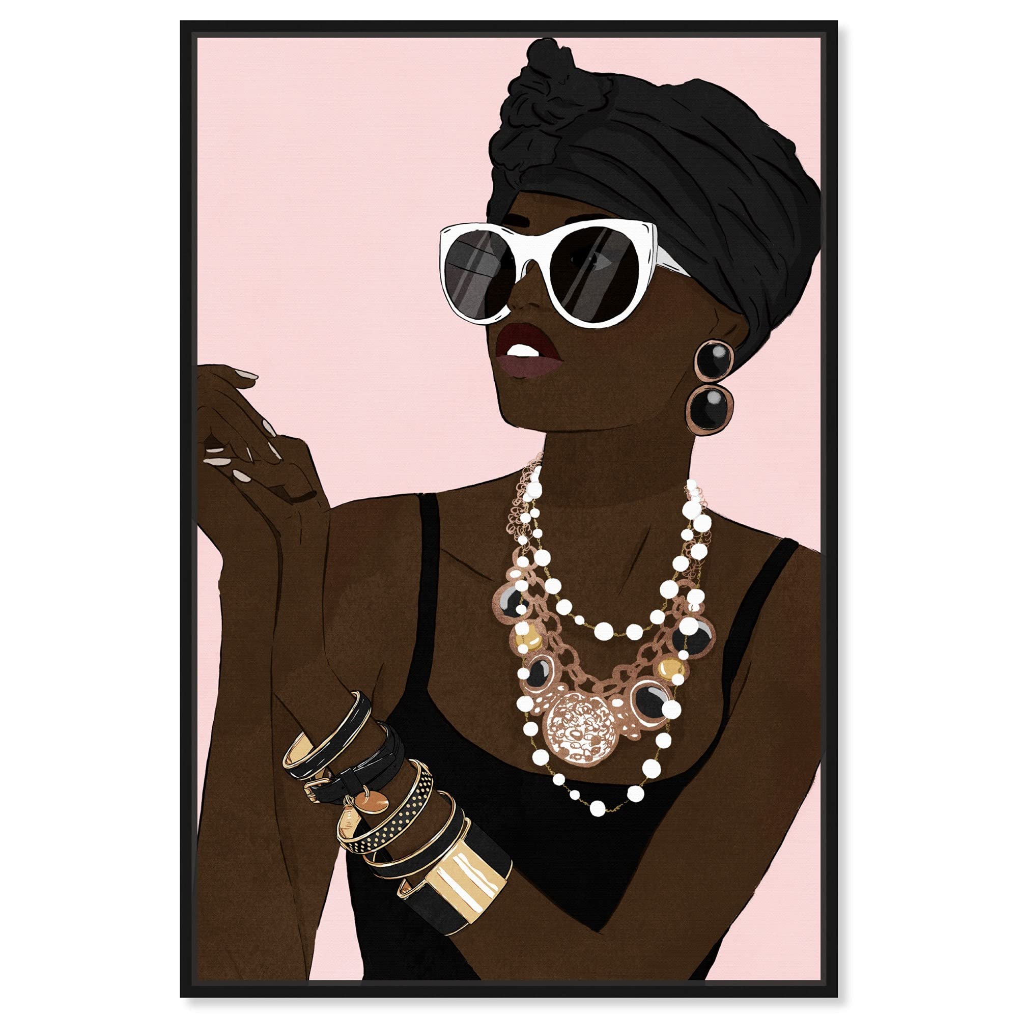 the oliver gal artist co. fashion and glam wall art framed canvas prints 'fashion girl simple ' portraits