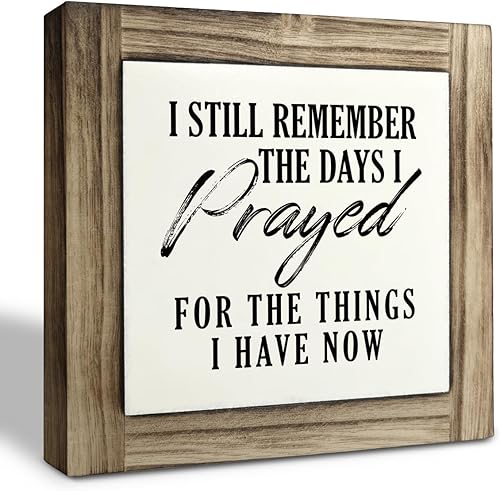 Letrero cristiano, caja de madera para decoración de escritorio, letreros artísticos de mesa, placa decorativa de madera para decoración del hogar,