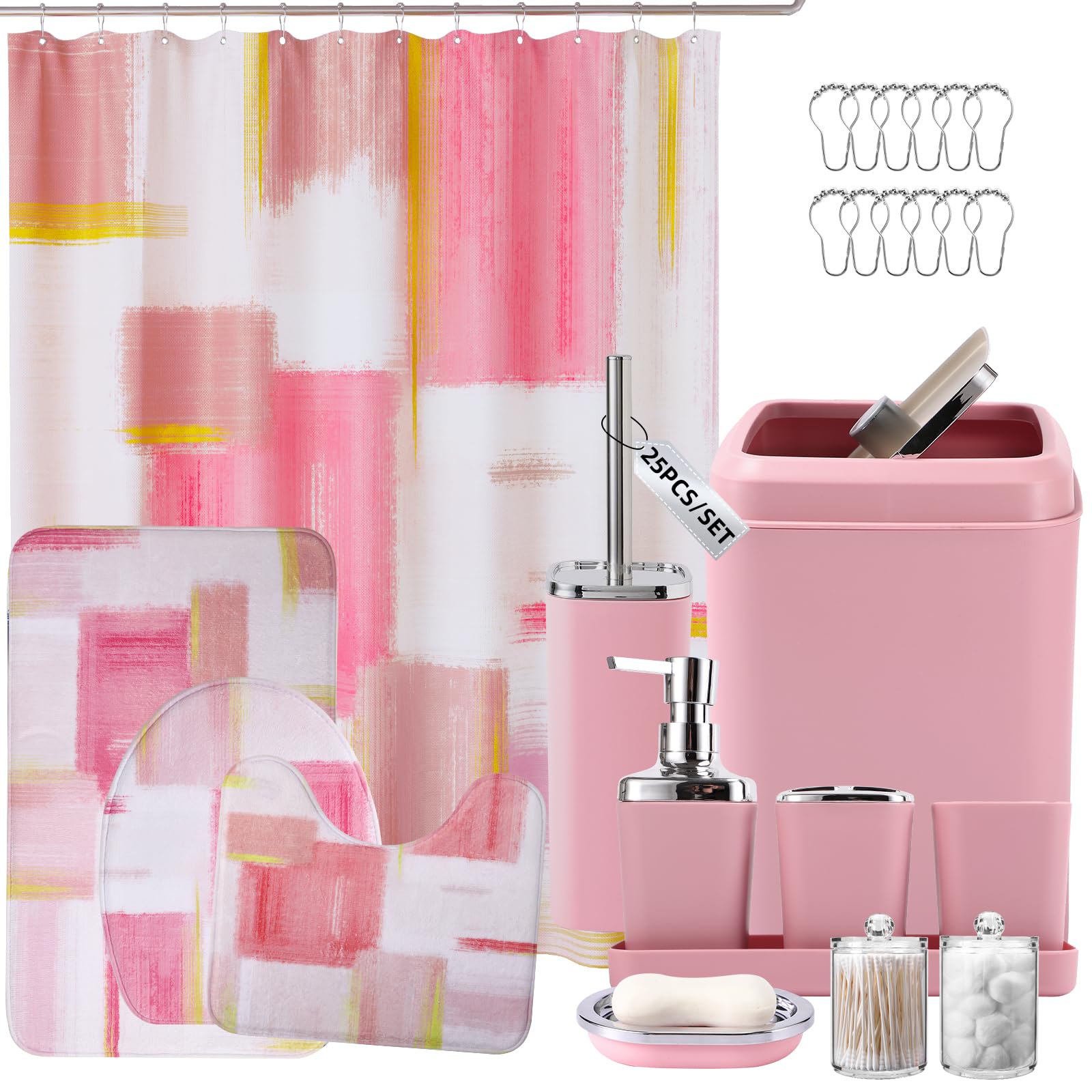 XLHOMO Bathroom Set Pink Bathroom Accessories Set