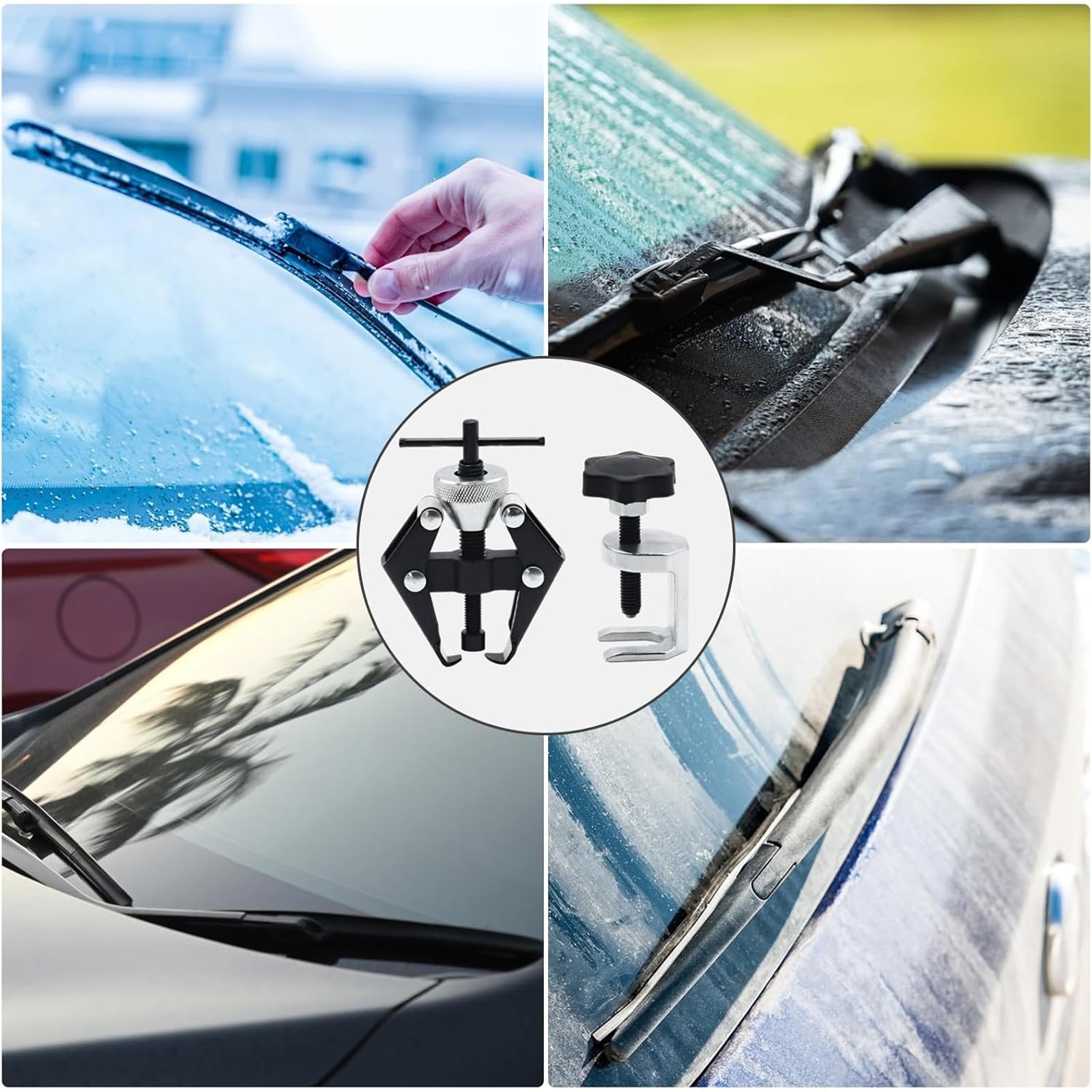 3 Pezzi Estrattore Tergicristallo Auto, Universale per Braccio del Tergicristallo, Estrattore Cuscinetti Regolabile 9-30mm Adatto per Il Settore Automobilistico Attrezzi Tergicristalli