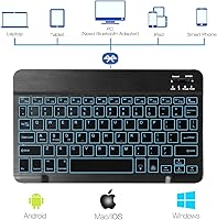Vista 5 de Teclado Bluetooth inalámbrico ultradelgado portátil de 7 colores retroiluminado compatible con Samsung Galaxy Tab A 10.19.710.5, Galaxy Tab E