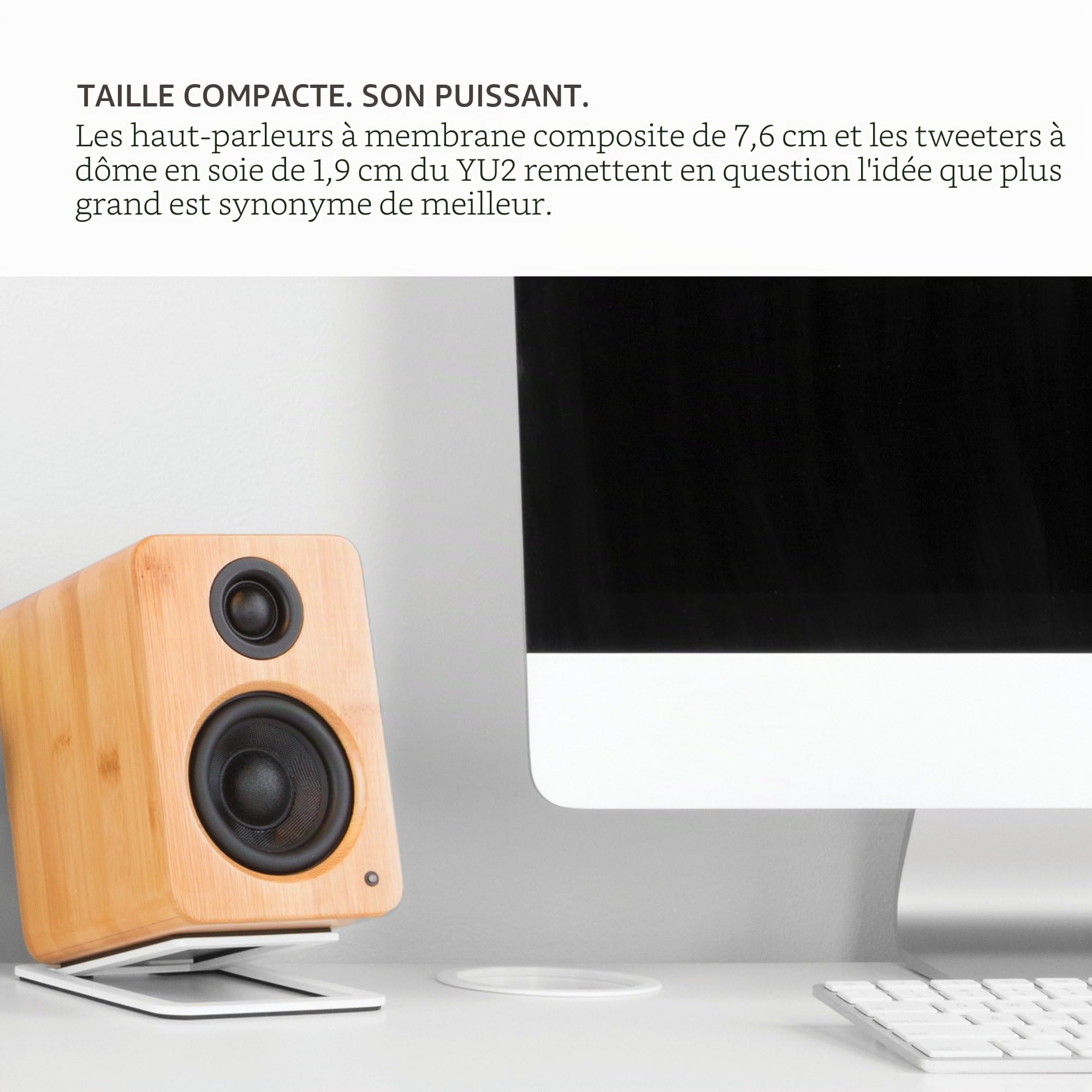 Kanto Enceintes PC YU2 de Bureau (Blanc Mat)