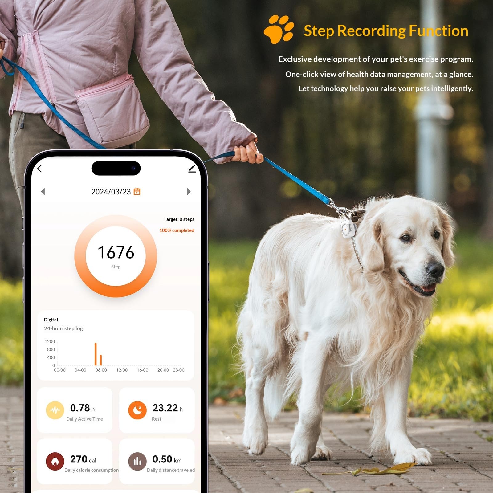 Collar de seguimiento GPS para mascotas, rastreador de ubicación en tiempo real para perros y gatos, gestión de la salud, compatible con iOS/Android, IP67 impermeable, localizador de seguridad