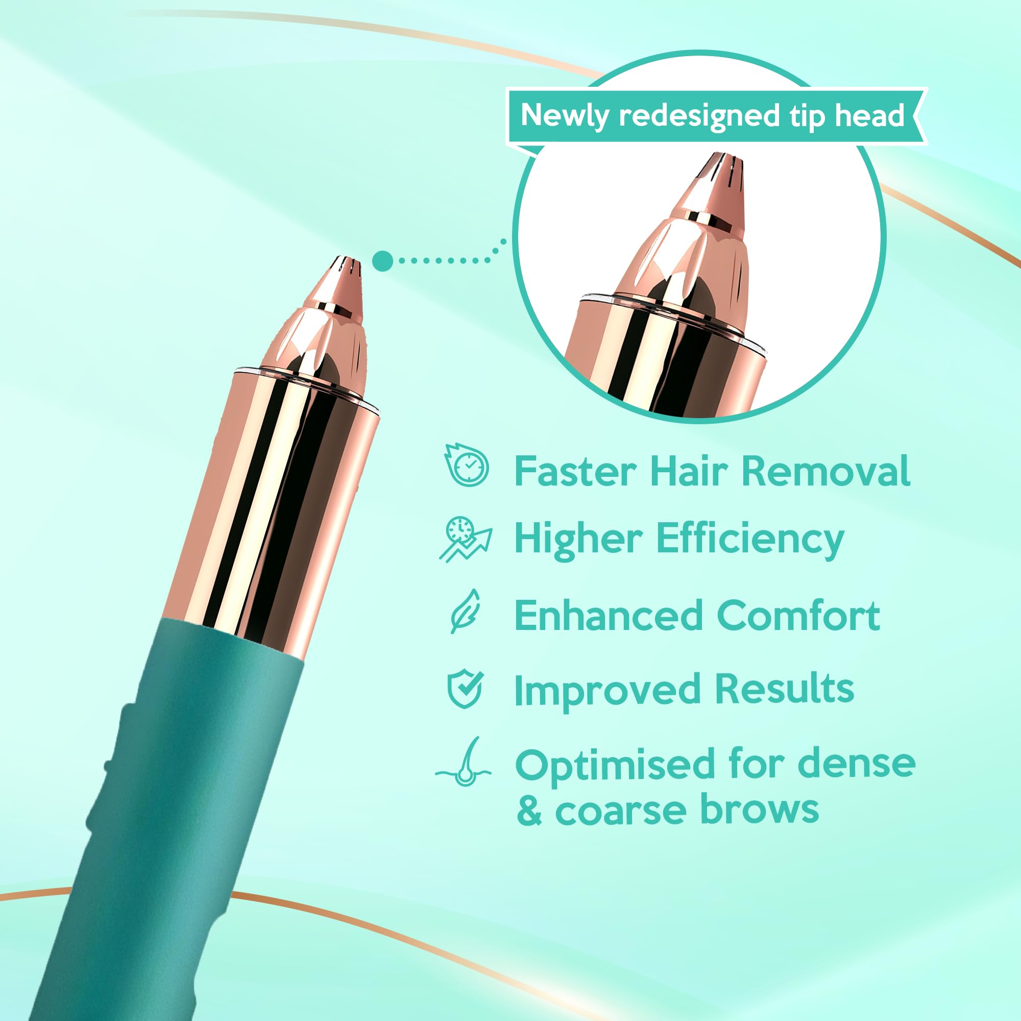 Removedor de cejas y vello facial 2 en 1 para mujeres, afeitadora eléctrica sin dolor, con chapado en oro de 18 quilates, recargable por USB, LED de 360° para depilación impecable de cejas y