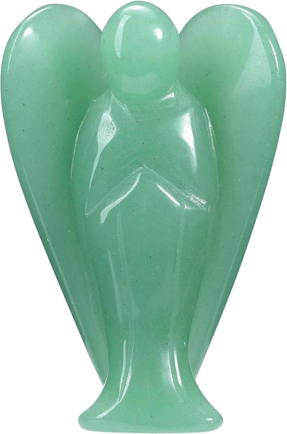 CrystalTears3" Green Aventurine Crystal Guardian Angel Figurine Hand Carved Reiki Healing Crystals Gemstone Pocket Angels Statue for Meditation Peace Protective Home Decor