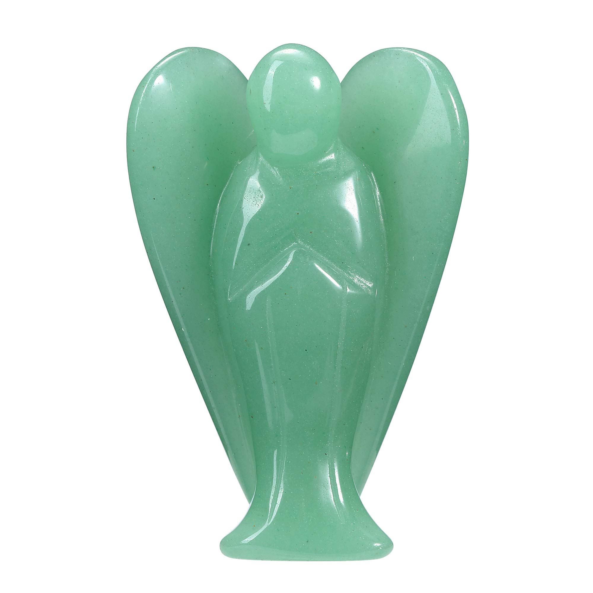 CrystalTears3" Green Aventurine Crystal Guardian Angel Figurine Hand Carved Reiki Healing Crystals Gemstone Pocket Angels Statue for Meditation Peace Protective Home Decor