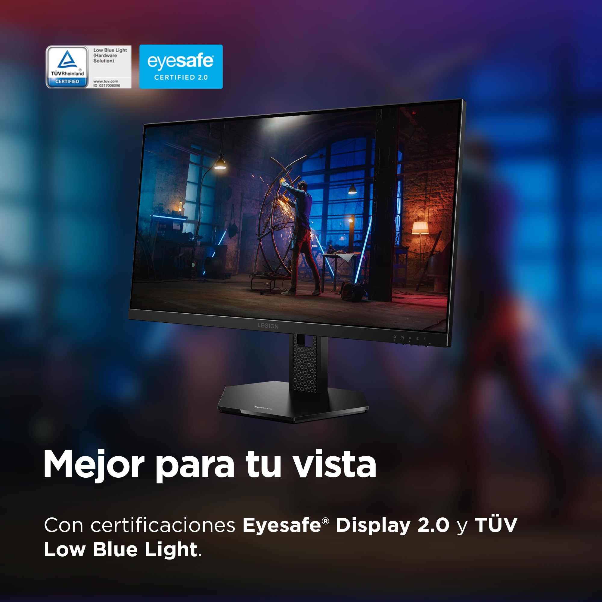 Lenovo Legion 27Q-10 27" Monitor Gaming QHD IPS 240 Hz 0.5 ms HDMI 2.1 DP 1.4 G-Sync FreeSync Premium Negro