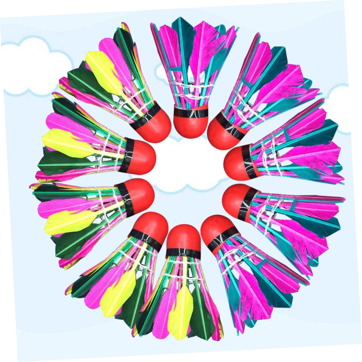 Abaodam Shuttlecock Badminton Balls 11pcs Set Lightweight Portability for Boys and Girls Adults Training