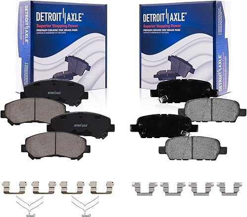 Miniatura 25 de Detroit Axle - Kit de Freno para Ford Focus 2000-2004, Pastillas de Freno Delanteras Cerámicas Traseras Semimetálicas 2001 2002 2003 Reemplazo