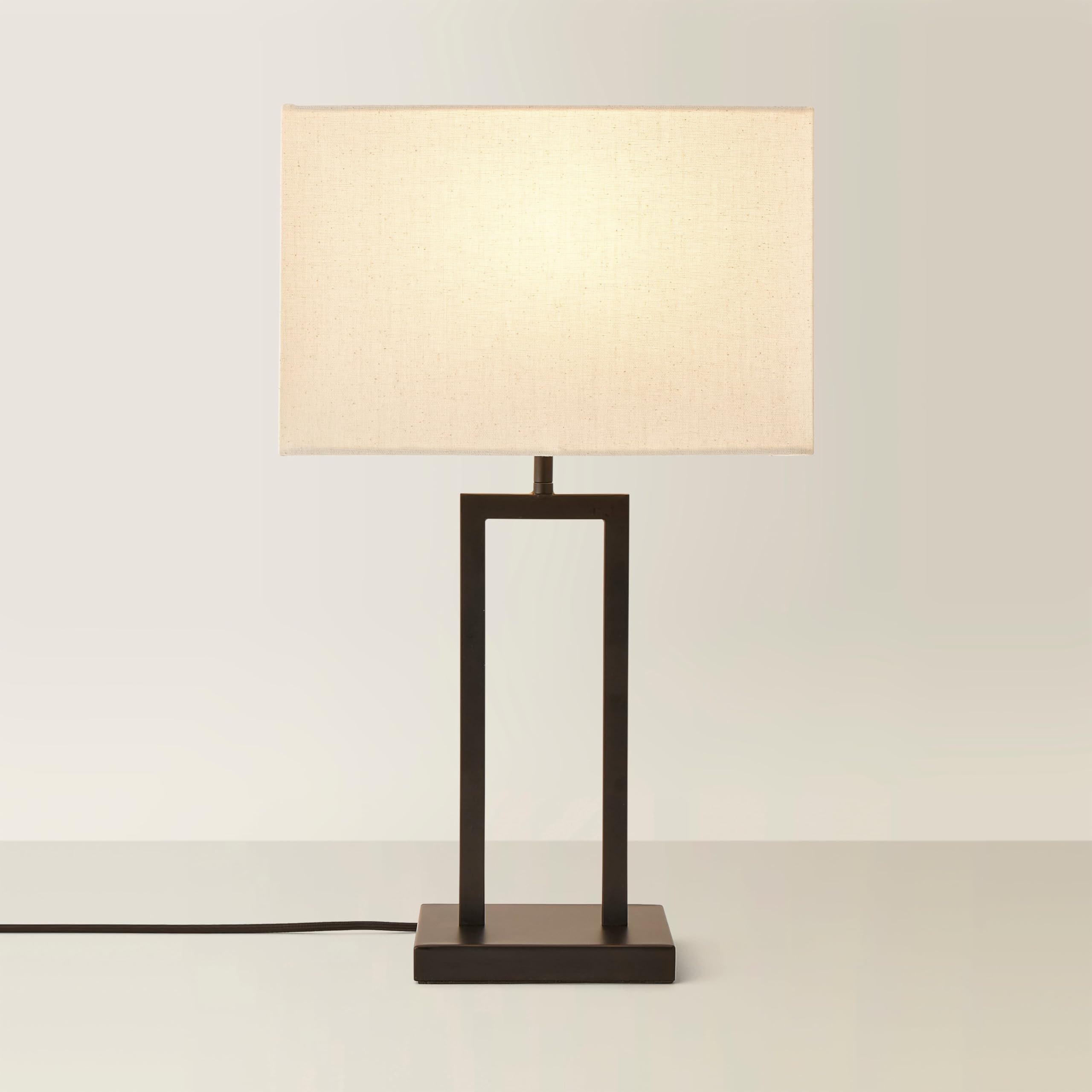 Valuelights Black | Gloria Double Stem Metal Table Lamp With Rectangular Lamp Shade | Table Lamps, Home Décor & Improvement Essential