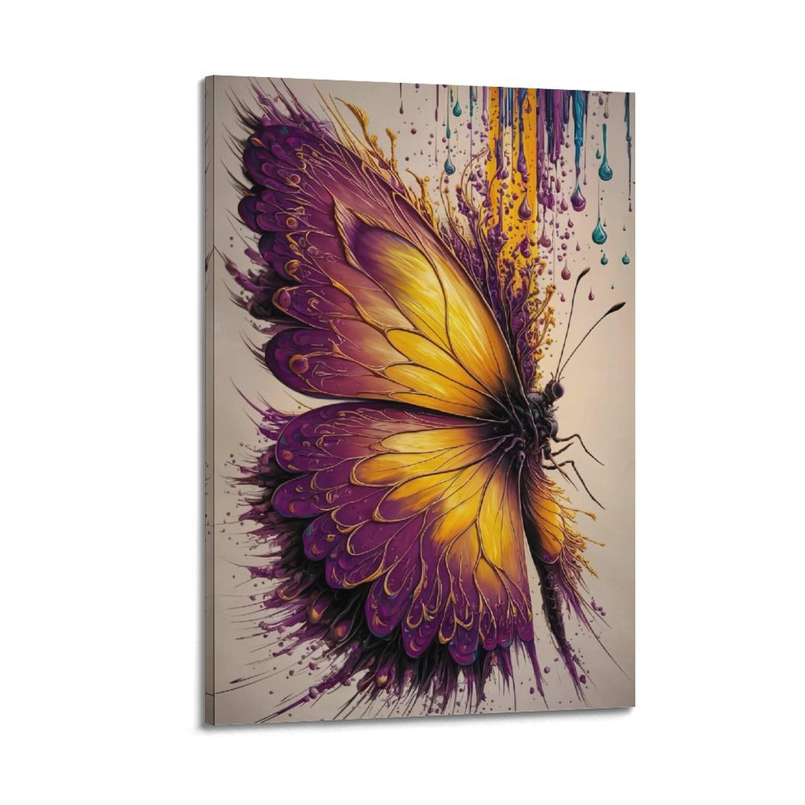 CPGLJD Animal Poster Purple Butterfly Poster Decorative Painting Canvas Wall Posters And Art Picture Print Modern Family Bedroom Decor Posters 20x30inch(50x75cm)