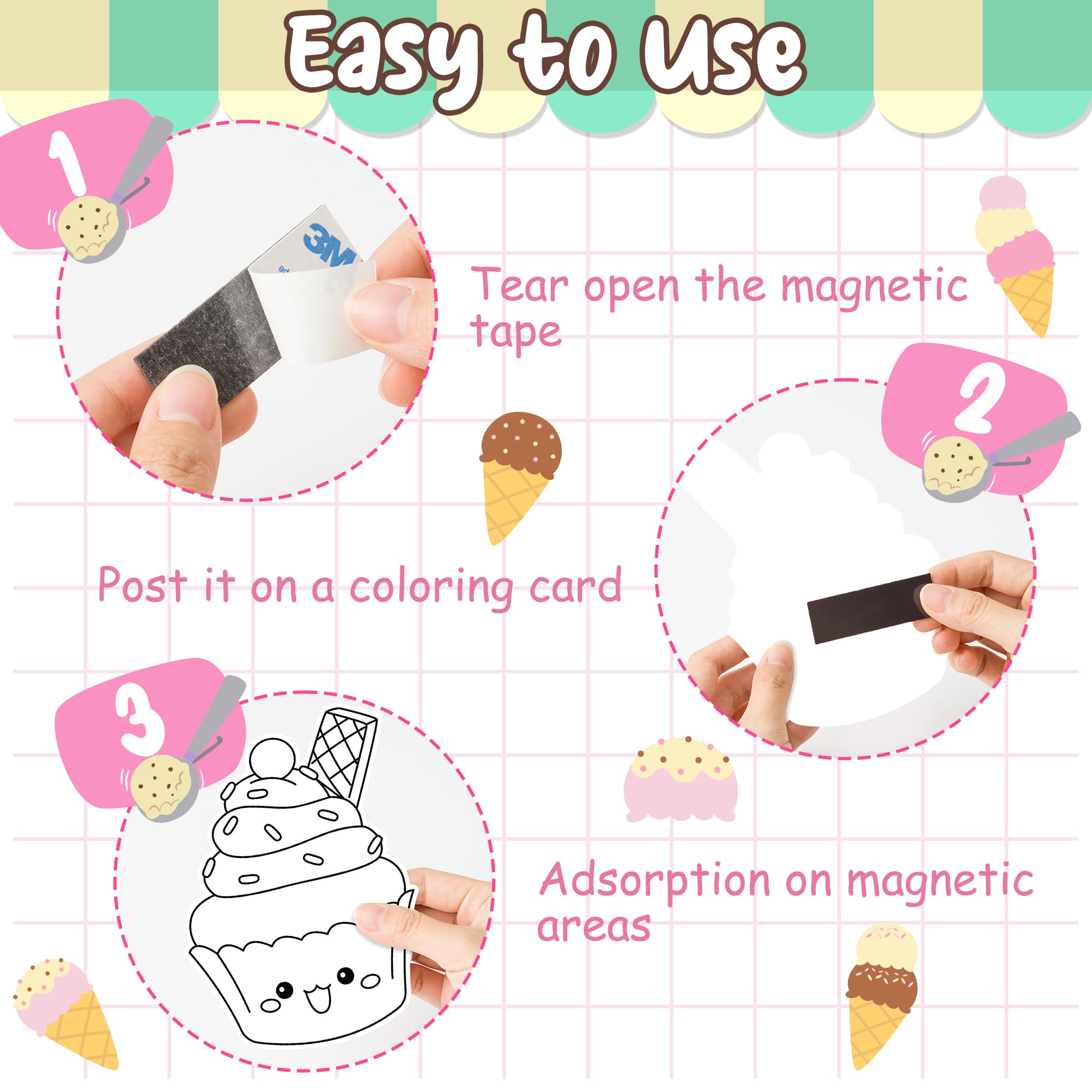 Amazon.com: X1zuue 30Pcs Summer Ice Cream Coloring Magnets Arts