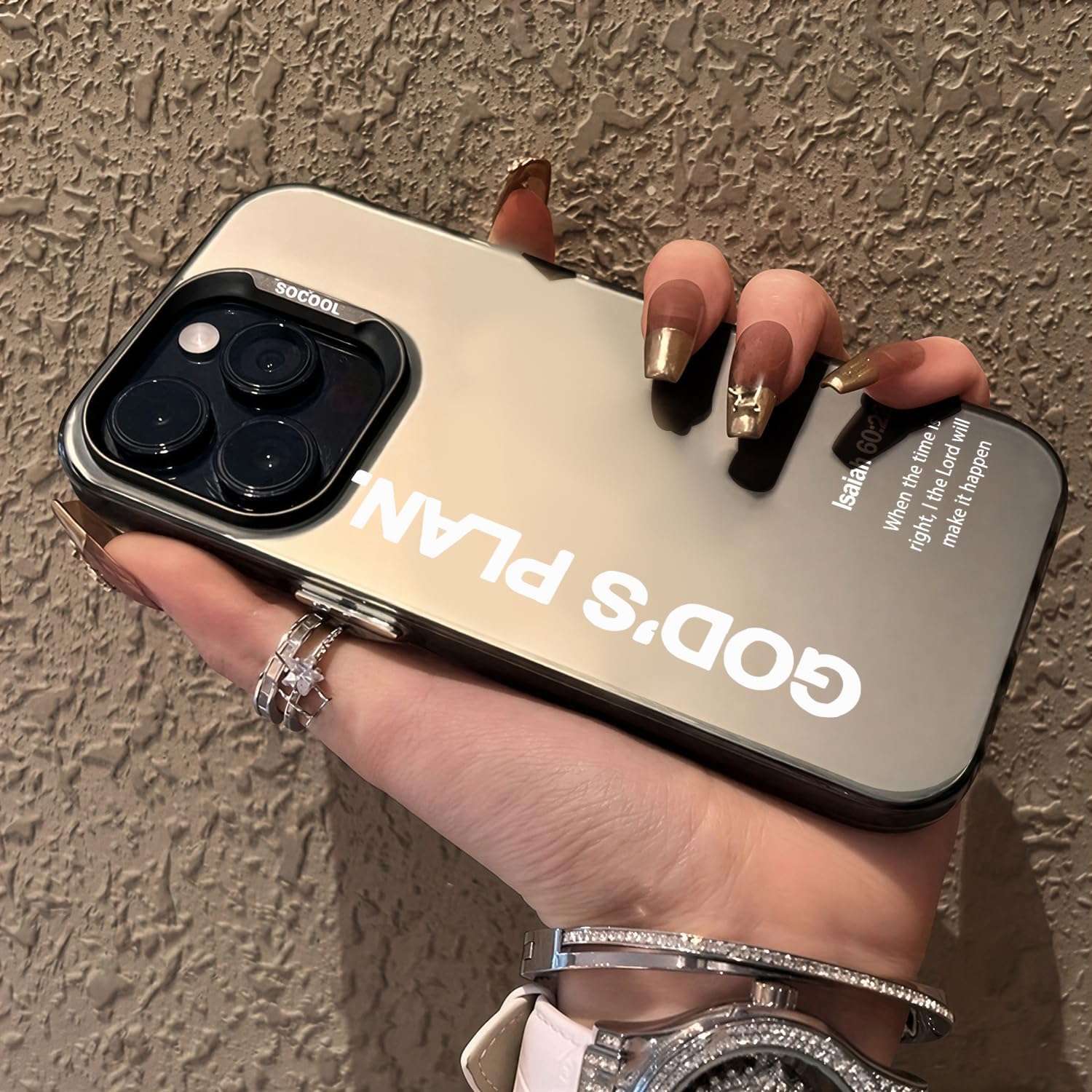 God's Plan Bible Verse Phone Case for iPhone 16 Pro, Black image 4