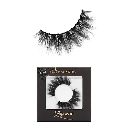 Lilly Lashes Pestañas magnéticas Click Pestañas magnéticas de visón sintético Mykonos para un aspecto natural Pestañas magnéticas falsas y finas