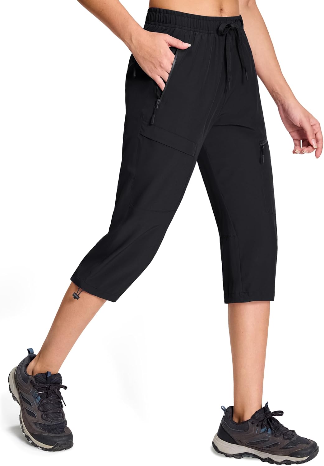 MAGCOMSEN Women’s Capri Pants UPF 50+ Lightweight Hiking Cargo Capri Joggers Quick Dry Golf Summer Pants with 5 Pockets