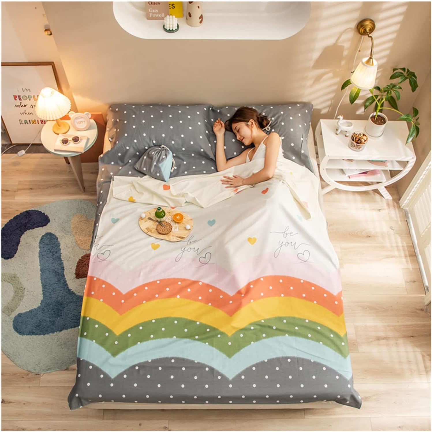 Sleeping Bag Liners Compact Adult Sleeping Bag, Ultra Light Portable Camping Travel Hotel Sheet Sleeping Bag Liner, Skin-Friendly and Comfortable Cotton Fabric (Size : 180x215cm/70.86x84.64in)