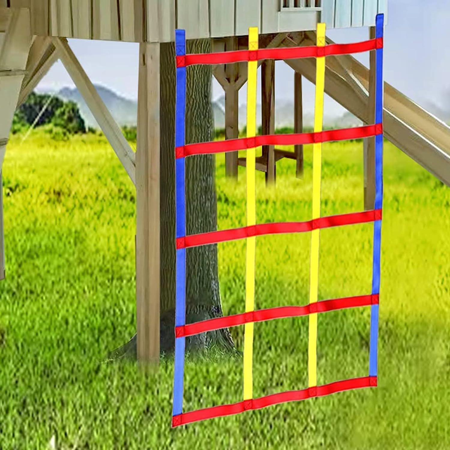 屋外クライミングネット、ポータブルクライミングカーゴロープラダーネット、屋内および屋外のスポーツトレーニングに最適