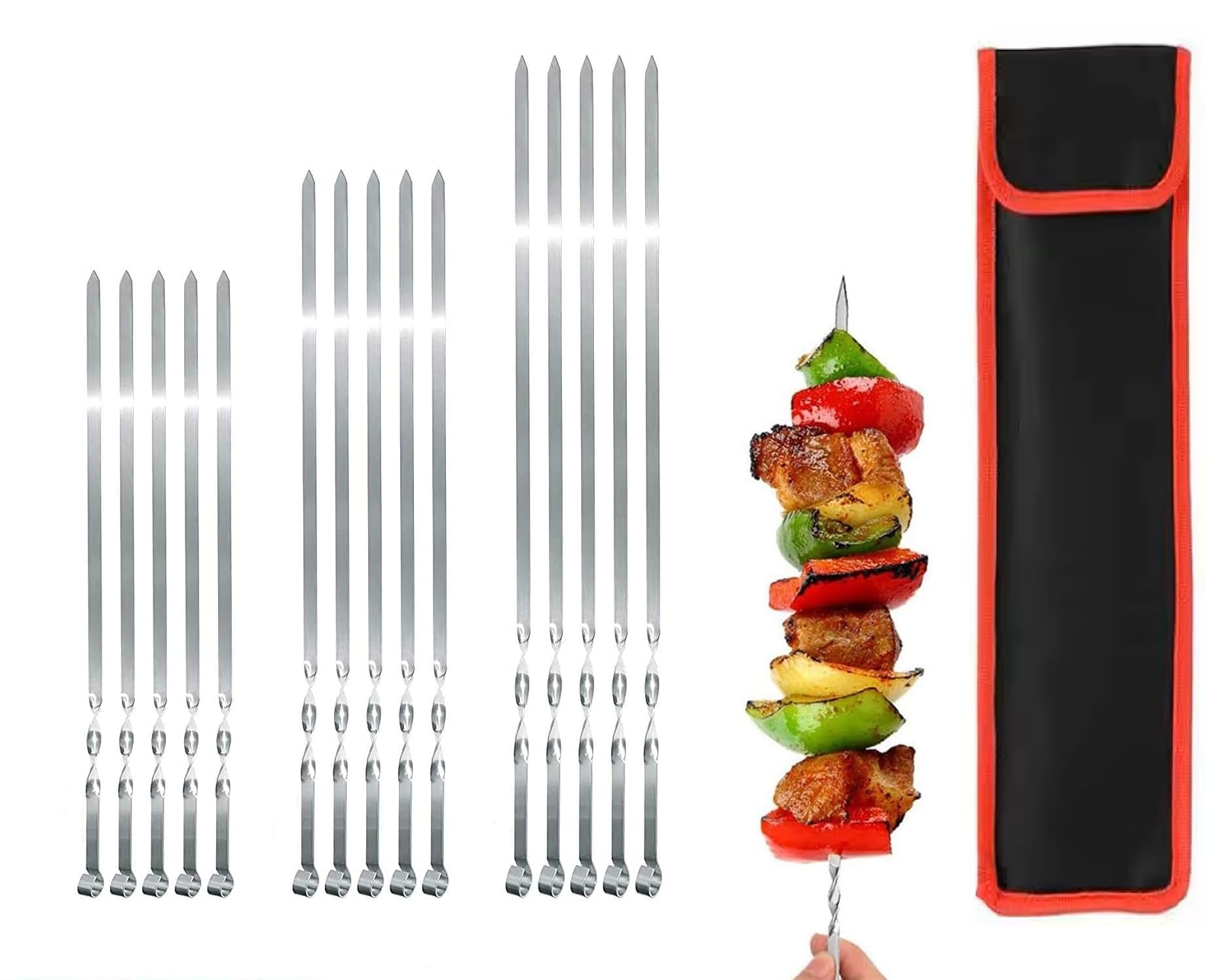 Dallden BBQ Vertical Skewer-Al Pastor Skewer Vertical Rotisserie Vertical Spit Stand for Tacos Al Pastor, Shawarma, Gyros- BBQ Grilling Accessory with 3 Removable Spikes (8, 10 and 12