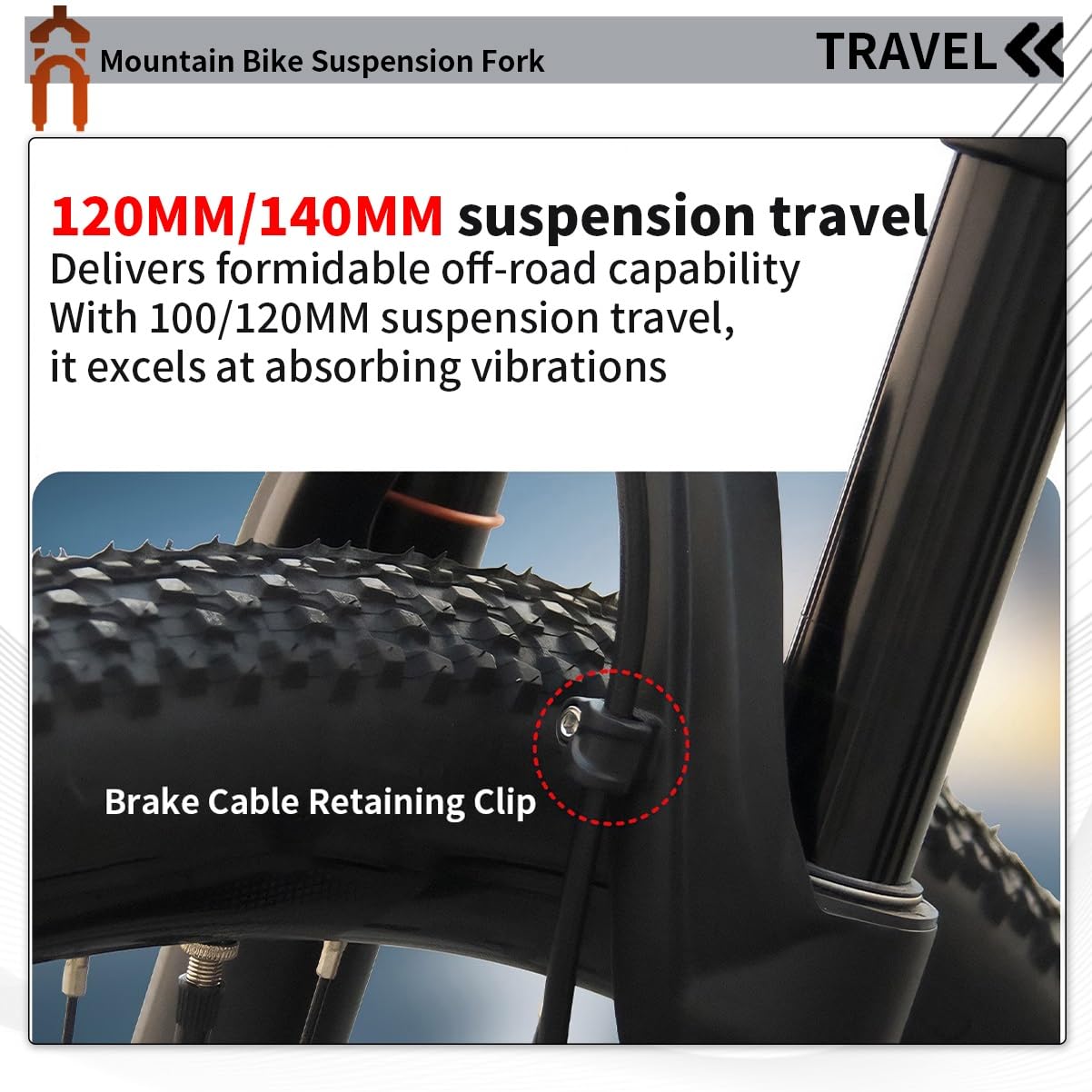 Horquilla De Suspensión Air para MTB 26, 27,5 Y 29'' Horquillas Delanteras De Liberación Rápida Recorrido De 100/120mm Tubo Recto/cónico Freno De Disco(Black Straight,26''-120mm)