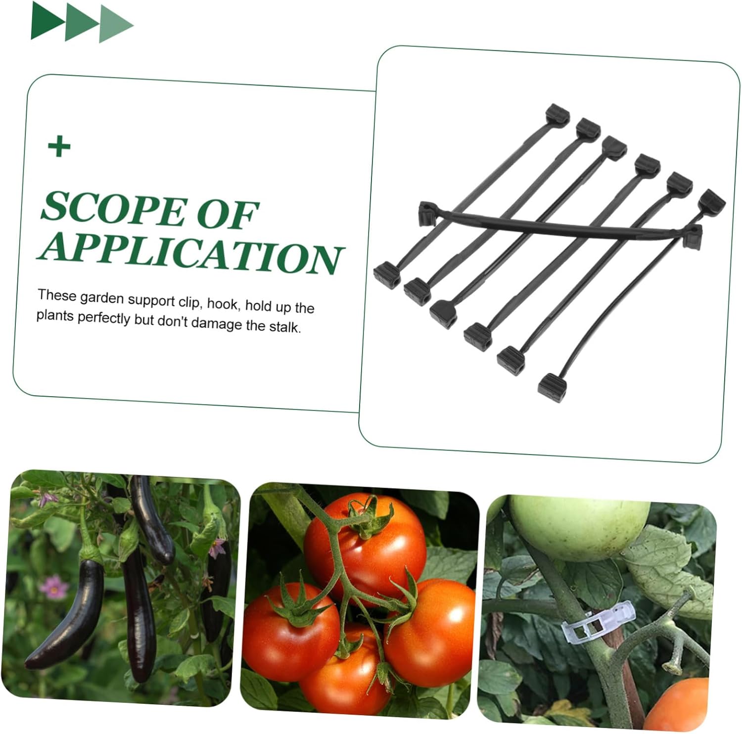 Sosoport 1bag Reusable Stem Support Clip Green Plant Fixing Clips Hanging Plant Bracket for Outdoor Use