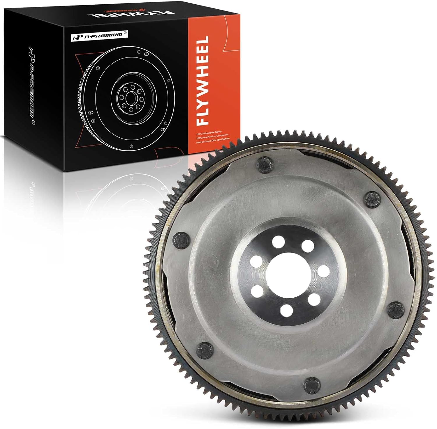 A-Premium Clutch Flywheel Compatible with Mitsubishi Lancer 2002-2006 2.0L, Mirage 1997-2002 1.8L, 6 Bolt Holes, 110 Teeth, Replace# MD749708
